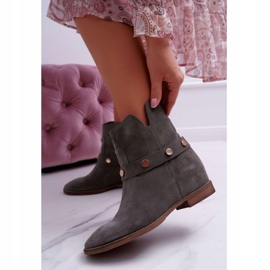 Botas femininas Laura Messi 1890 couro camurça Olive Darmah multicolorido verde 2