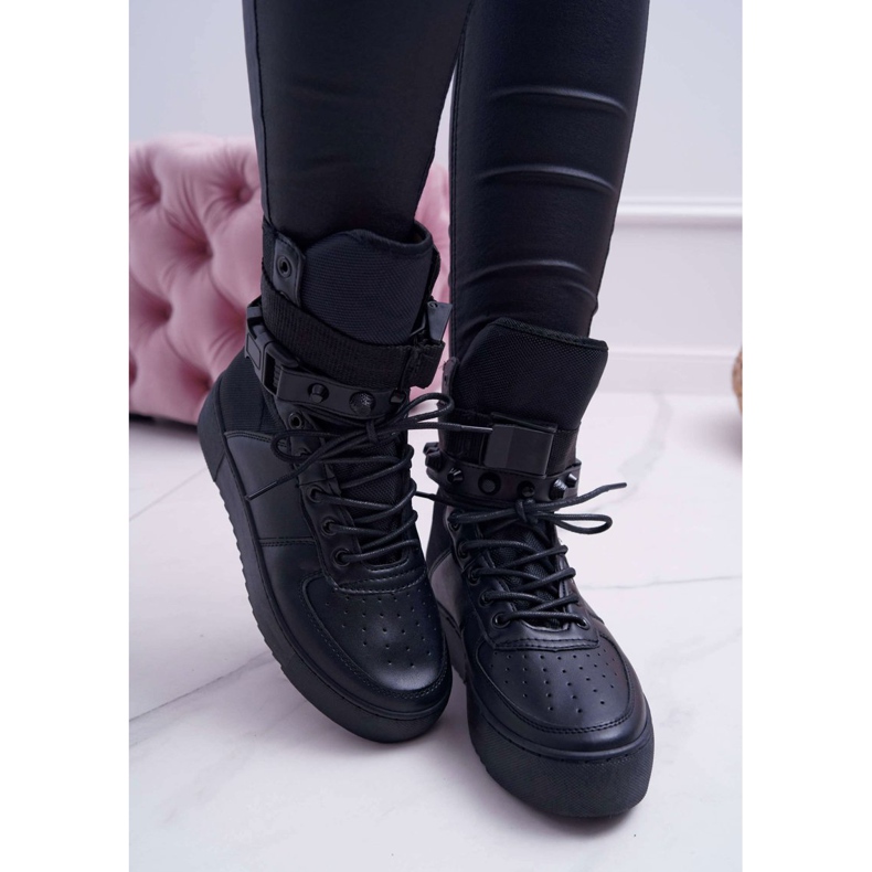 Calçados esportivos femininos cintos pretos terremoto 2