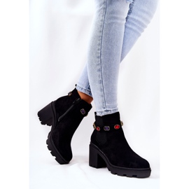 SEA Botas de salto femininas com cristais Black Macbeth preto 2
