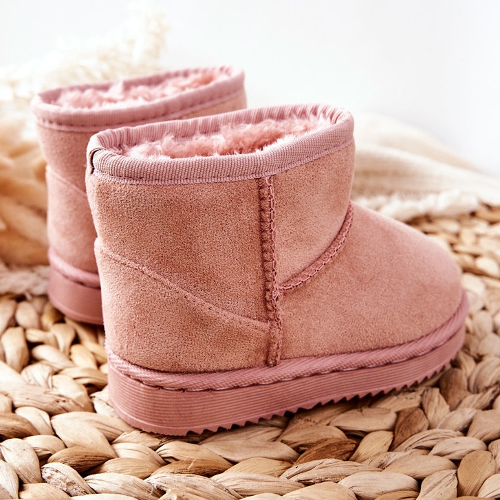 Botas de neve juvenis quentes para crianças rosa Gooby 1