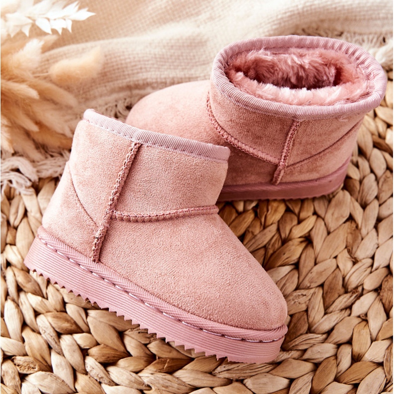 Botas de neve juvenis quentes para crianças rosa Gooby 2