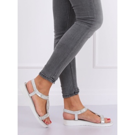 Sandálias prateadas para mulheres 127-89 prateadas cinza 1