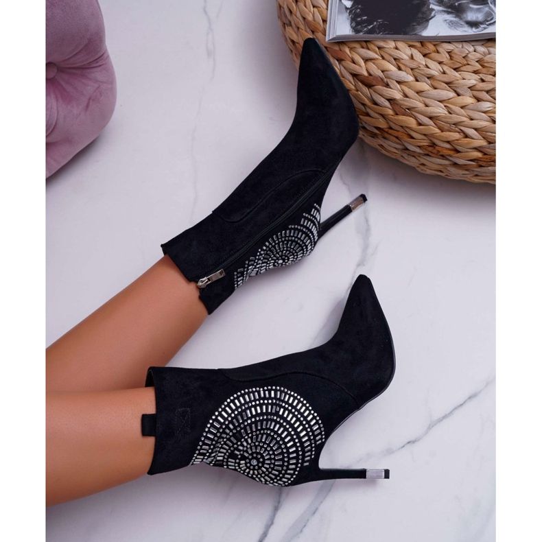 HAN Botas femininas de salto alto pretas na moda preto 1