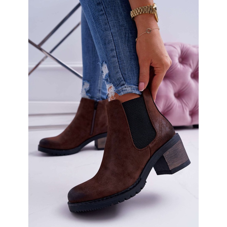 Botas femininas de salto alto Sergio Leone Brown BT702 marrom 1