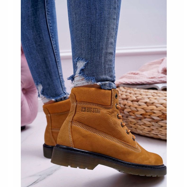 Caçadores de botas femininas Big Star Camel EE274013 castanho 2