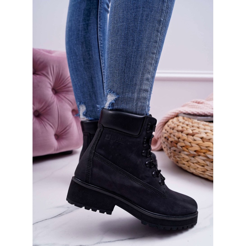 Armadilhas de botas femininas Big Star Black EE274033 preto 2