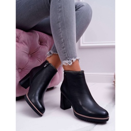 Botas femininas com salto alto de couro Big Star pretas BB274618 preto 1