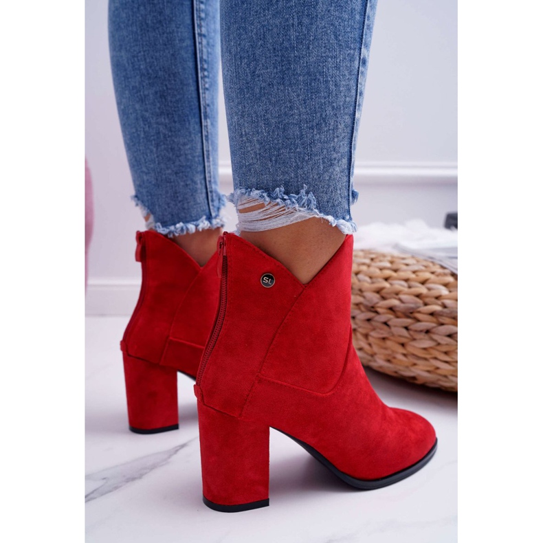 Botas femininas de salto alto Sergio Leone Vermelho BT525 2