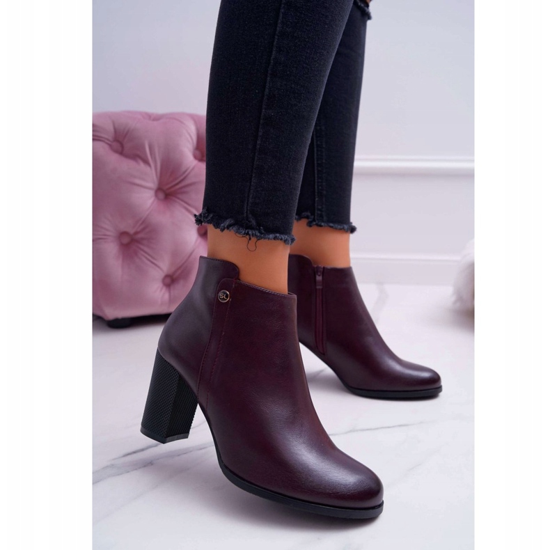 Botas femininas de salto alto Sergio Leone Burgundy BT518 vermelho 1