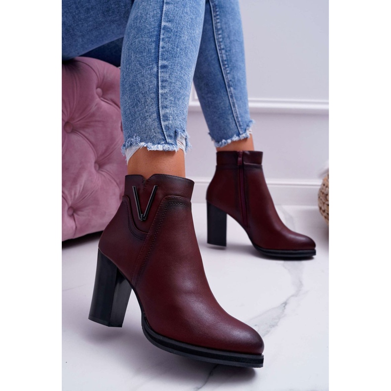 Botas femininas de salto alto Sergio Leone Burgundy BT537 vermelho 1
