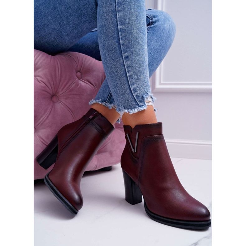 Botas femininas de salto alto Sergio Leone Burgundy BT537 vermelho 2