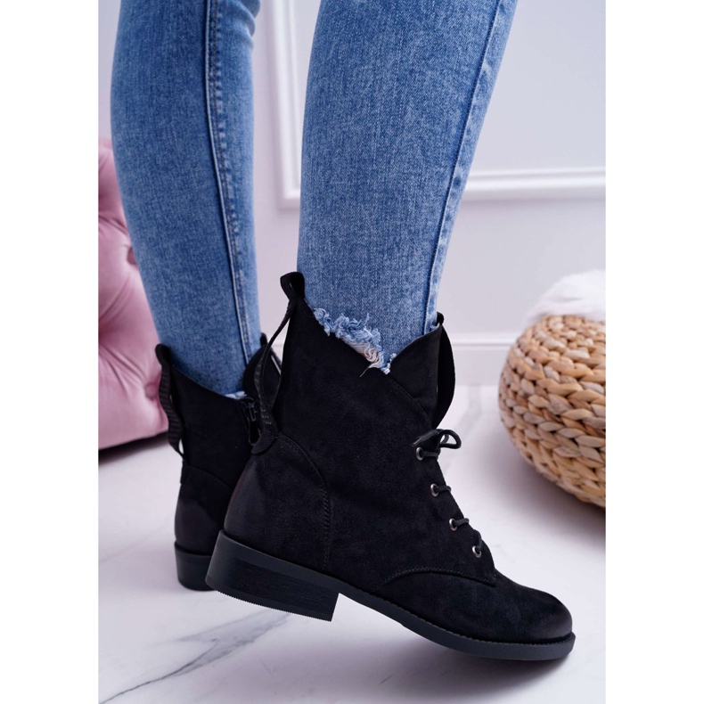 S.Barski Botas altas femininas em camurça preta Barski 75-13 preto 2