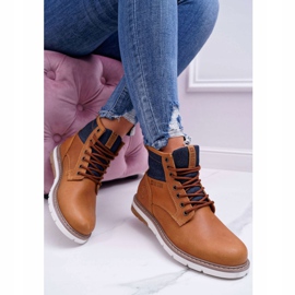 Armadilhas de botas femininas Big Star Couro Marrom EE274004 2