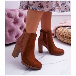 Botas femininas de salto alto Camel Mondego castanho 1 Botas femininas de salto alto Camel Mondego castanho 1