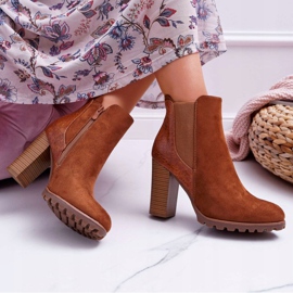 Botas femininas de salto alto Camel Mondego castanho 2 Botas femininas de salto alto Camel Mondego castanho 2