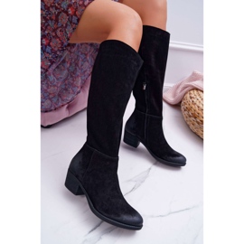 Botas femininas Laura Messi 2071 couro camurça preto This Love 1