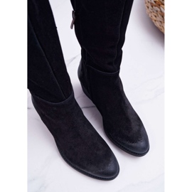 Botas femininas Laura Messi 2071 couro camurça preto This Love 2