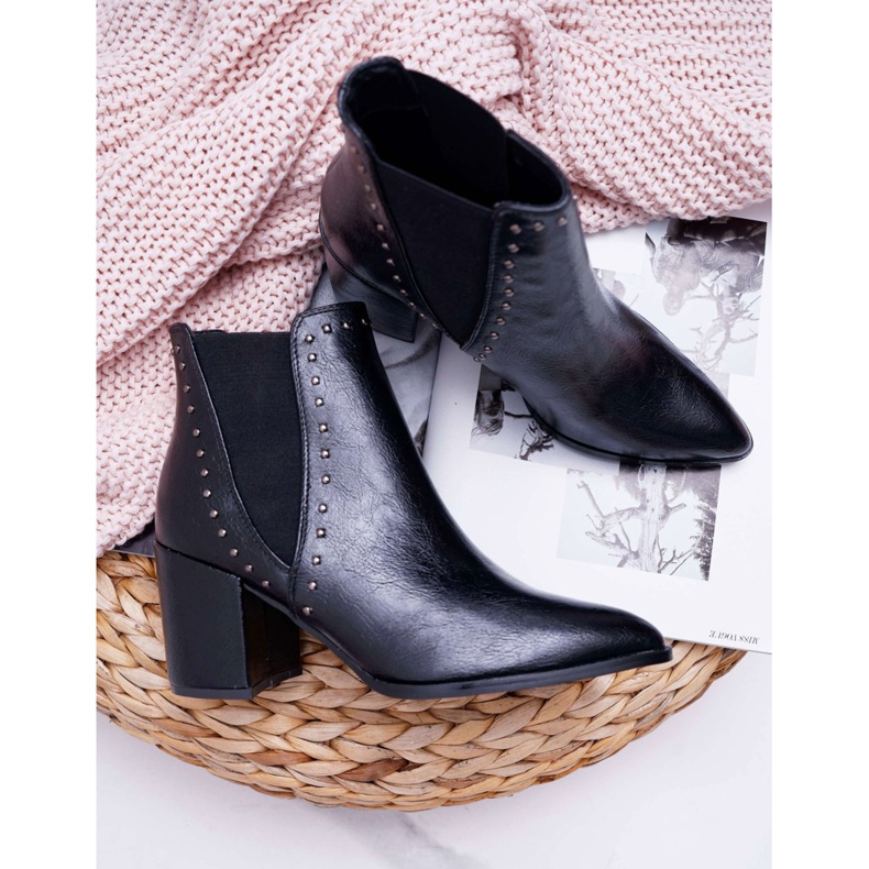 FRGIV Botas trini pretas femininas de salto alto preto 1
