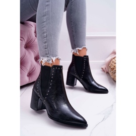 FRGIV Botas trini pretas femininas de salto alto preto 2