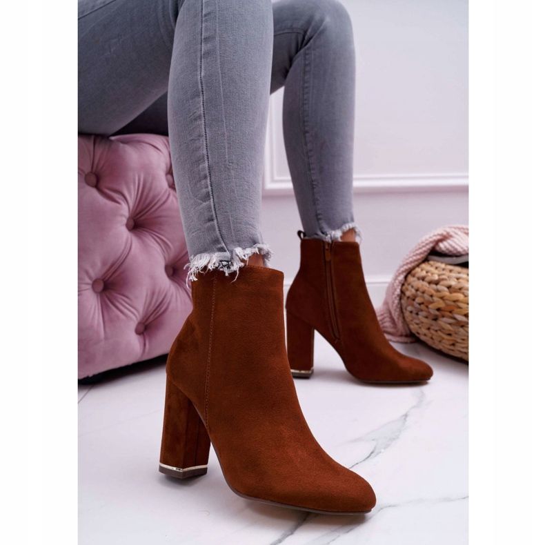 Botas femininas de salto alto Camel Sadie marrom 1