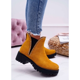 FRBS Botas Jodhpur Femininas com Zircônia Cúbica Amarelo Sissy 2