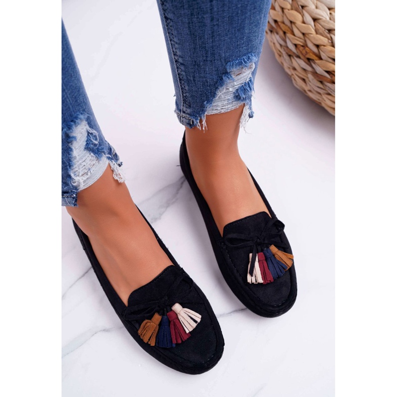 Mocassim feminino camurça preto S.Barski A199 Mohabe 2