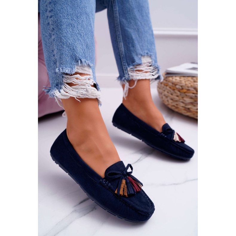Mocassim feminino camurça azul marinho S.Barski A199 Mohabe azul-marinho 1