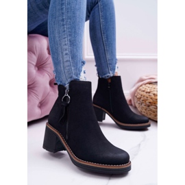 FRJEIN Botas femininas de salto com enchimento de feltro Delia preto 1