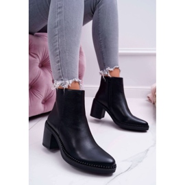 IdealDept Duo preto com botas de salto feminino 1