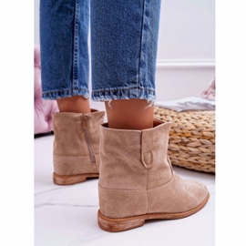 MSMG Botas femininas bege tornozelo evana 2