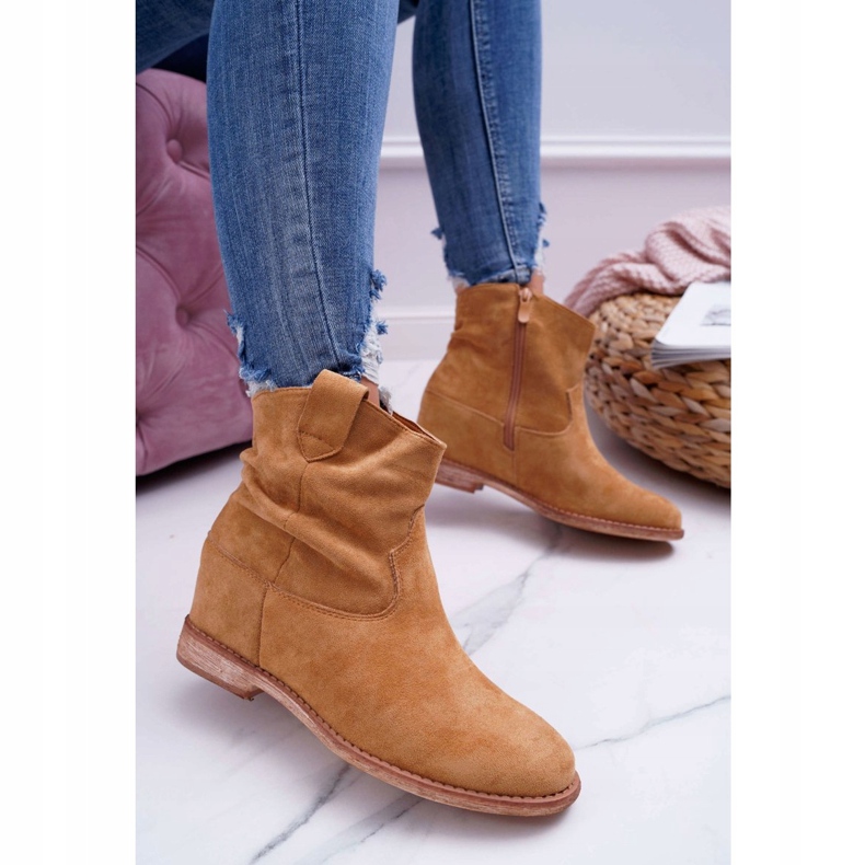 MSMG Botins femininos Camel Ellen castanho 1