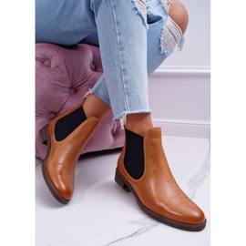 Botas femininas de couro Botas Jodhpur Maciejka Camel 04359 castanho 2