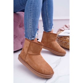 FRJ Botas de neve quentes femininas Camel Puffen marrom 1