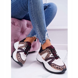 Sapatos esportivos femininos pele de cobra cor de vinho Larey vermelho 1