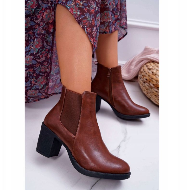 Botas femininas de salto alto marrom ergost castanho 1