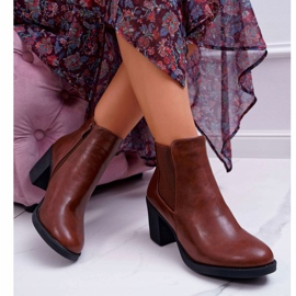 Botas femininas de salto alto marrom ergost castanho 2