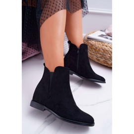 BUGO Botas femininas com tema preto de camurça em cunha 1 BUGO Botas femininas com tema preto de camurça em cunha 1
