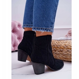 BUGO Botas femininas de salto pretas Nutriso Botas de caubói preto 2