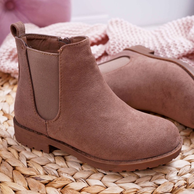 POPA Botas infantis com salto plano Khaki Mergolo cáqui 1 POPA Botas infantis com salto plano Khaki Mergolo cáqui 1