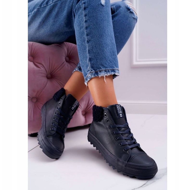 Tênis feminino Big Star High Warm Navy EE274147 azul marinho 2