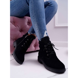 Botas femininas Workers Big Star Couro Preto EE274508 2