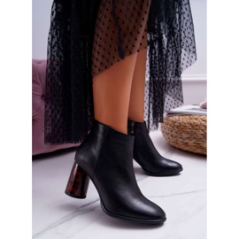 Botas femininas de salto alto Laura Messi Couro Preto 2056 1