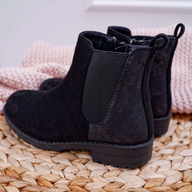 POPA Botas de salto plano jovem mergulhão preto 2