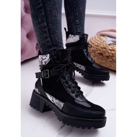 SEA Botas altas femininas cobra preto Nemtere 1