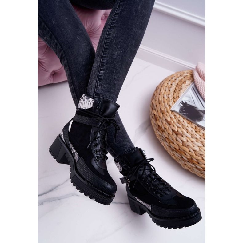 SEA Botas altas femininas cobra preto Nemtere 2