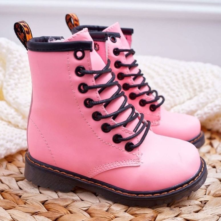 FRROCK Botas infantis quentes com zíper, gabby rosa fosforescente 1
