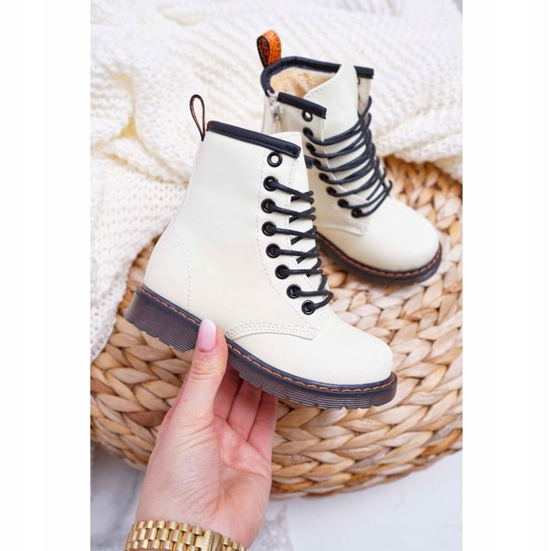 FRROCK Botas infantis quentes com zíper, gabby branco fosforescente 1