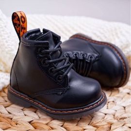 FRROCK Botas quentes infantis pretas pegajosas com zíper preto 2 FRROCK Botas quentes infantis pretas pegajosas com zíper preto 2