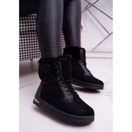 BUGO Botas altas femininas com glamiso de pele preta preto 1 BUGO Botas altas femininas com glamiso de pele preta preto 1