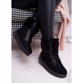 BUGO Botas altas femininas com glamiso de pele preta preto 2 BUGO Botas altas femininas com glamiso de pele preta preto 2